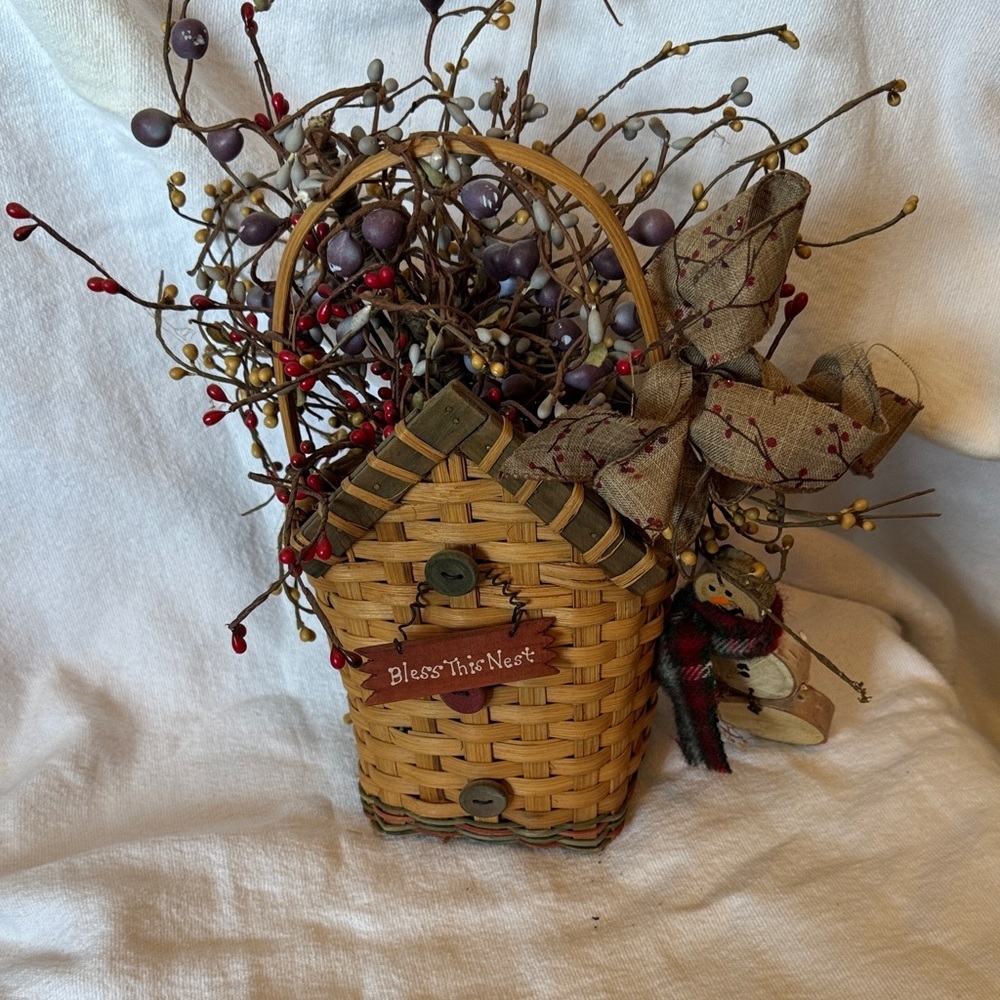 Wicker Basket with Decorative Accents